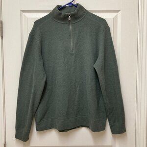 Banana Republic Waffle 1/4 Zip Pullover Sweater Green Mens Large